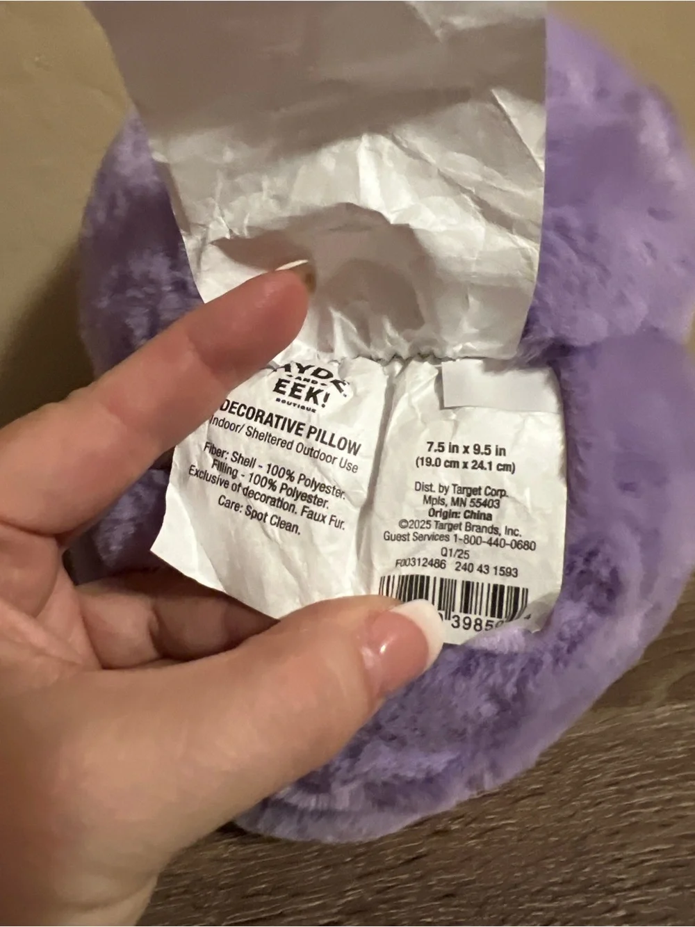 Target Hyde & Eek Plush Pumpkin Throw Pillow Purple Silver Halloween NWT